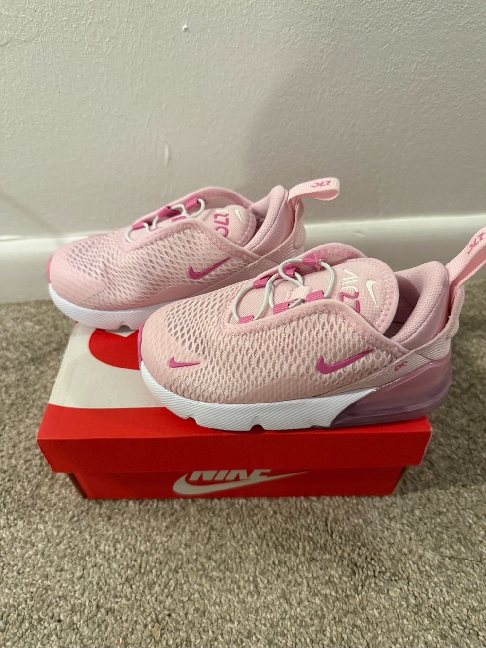 Nike Kids Pink Mesh Air-Cushioned Sneakers